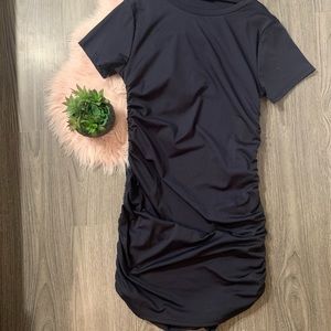 Side drawstrings dress